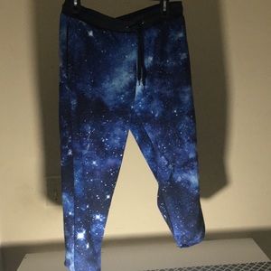 Blue galaxy jogger pants